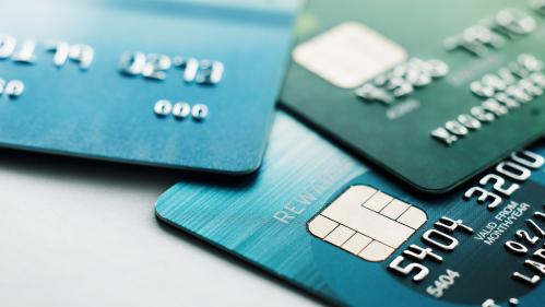Selective focus credit card payment with close up shot.