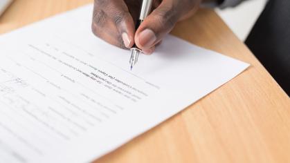 Signing a contract