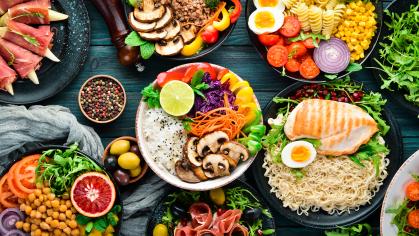 Assortment of foods and treats