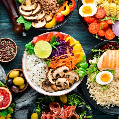 Assortment of foods and treats