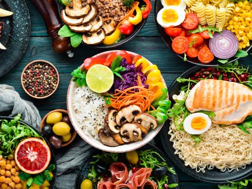 Assortment of foods and treats